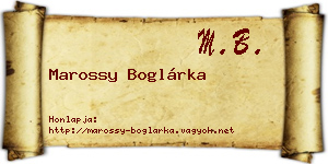 Marossy Boglárka névjegykártya