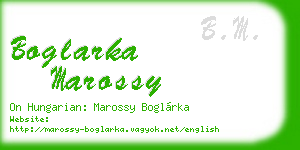 boglarka marossy business card