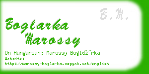 boglarka marossy business card